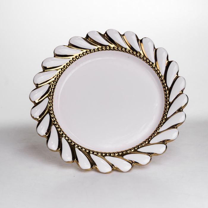 Тортівниця порцелянова на ніжці 25х25х10 см кругла ML2047 (ML2047) - изображение 2