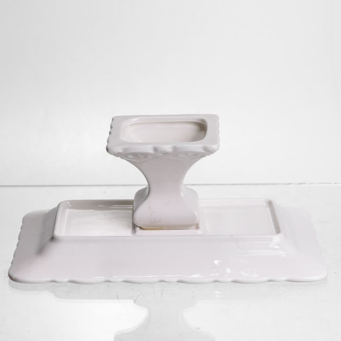 Тортівниця на ніжці White Square 20.5*20.5 см порцелянова квадратна Yiwu 120-YH-HG063 (120-YH-HG063) - изображение 6