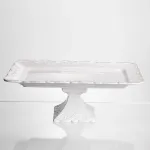 Тортівниця на ніжці White Square 30.5*30.5 см порцелянова квадратна Yiwu 120-YH-HG061 (120-YH-HG061)