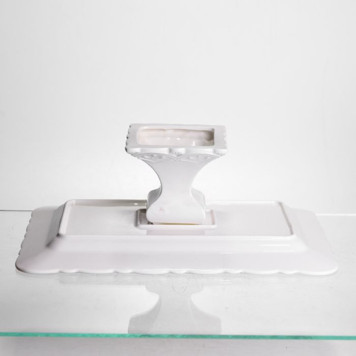Тортівниця на ніжці White Square 30.5*30.5 см порцелянова квадратна Yiwu 120-YH-HG061 (120-YH-HG061) - изображение 7