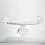 Тортівниця на ніжці White Square 35.5*35.5 см порцелянова квадратна Yiwu 120-YH-HG060 (120-YH-HG060)