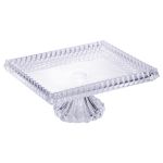 Тортівниця прямокутна на ніжці 30×25×13 (см) скляна HP-19-147 (HP-19-147)