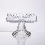 Тортівниця скляна квадратна на ніжці, 16×16 см 64486-17 (64486-17)