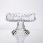 Тортівниця скляна квадратна на ніжці, 16×16 см 64486-17 (64486-17)