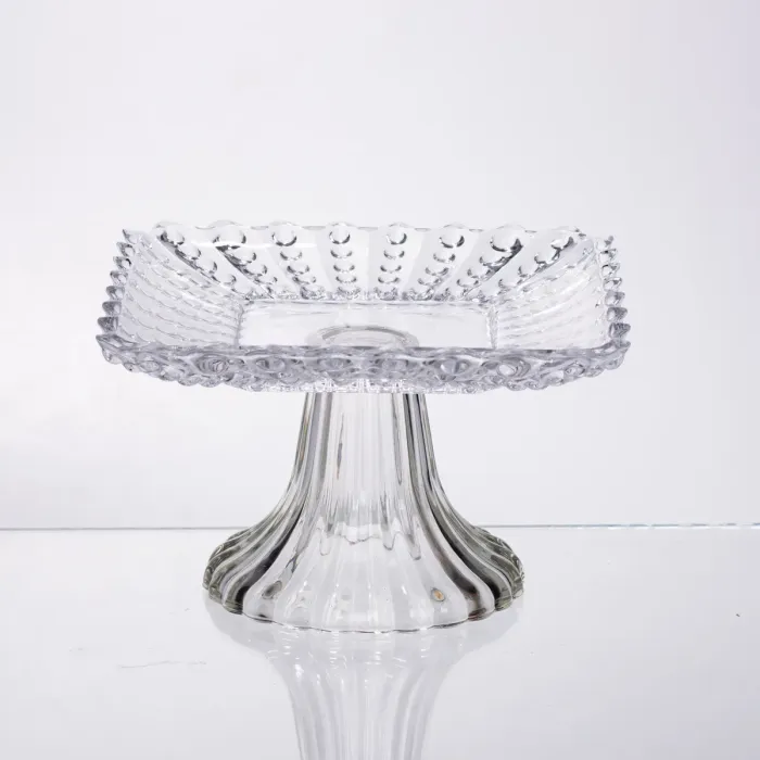 Тортівниця скляна квадратна на ніжці, 16×16 см 64486-17 (64486-17) - зображення 1