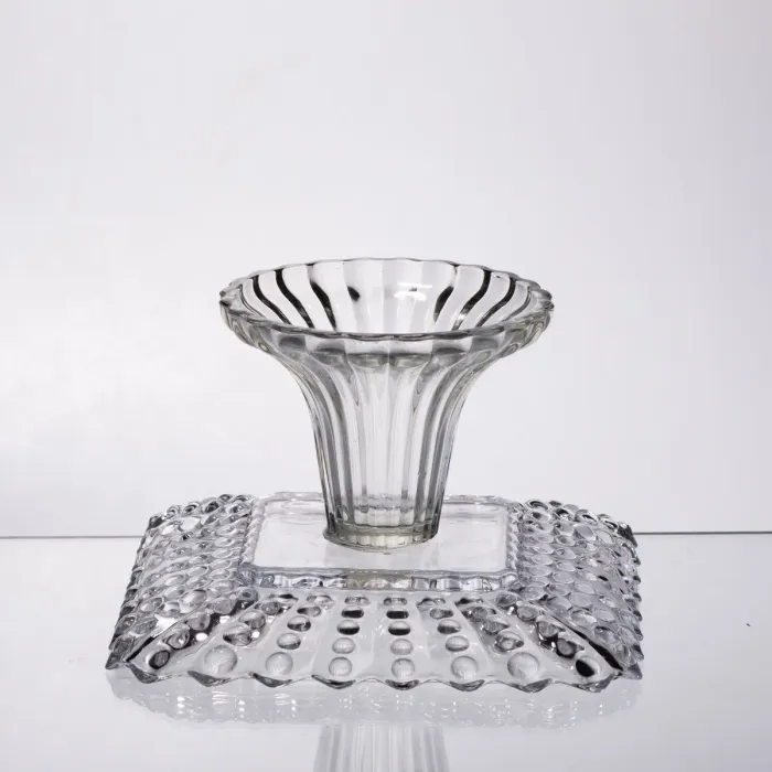 Тортівниця скляна квадратна на ніжці, 16×16 см 64486-17 (64486-17) - зображення 2