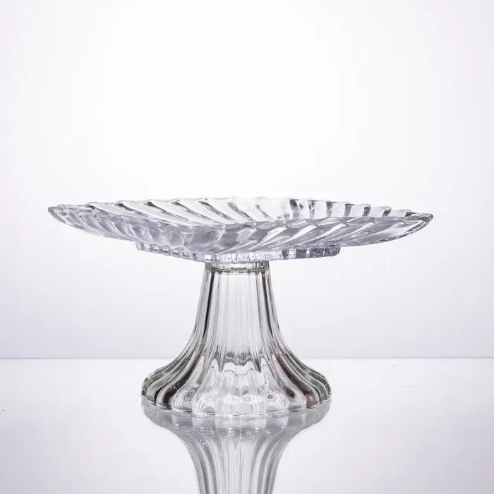 Тортівниця скляна квадратна на ніжці, 16×16 см прозора 64486-15 (64486-15) - зображення 2