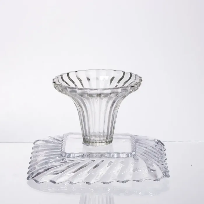 Тортівниця скляна квадратна на ніжці, 16×16 см прозора 64486-15 (64486-15) - зображення 5