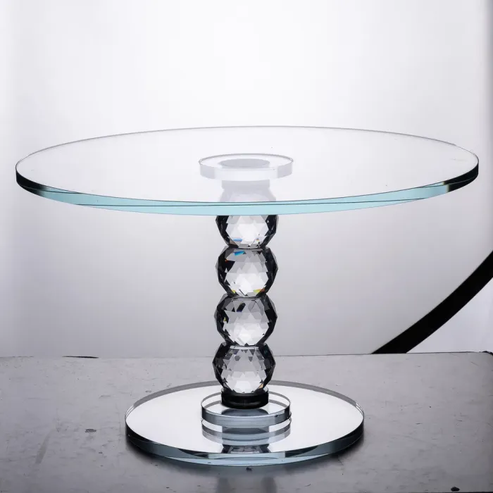 Тортівниця скляна на ніжці 30×19 см см підставка для торта, капкейків прозора (HP-4-79S) - зображення 4