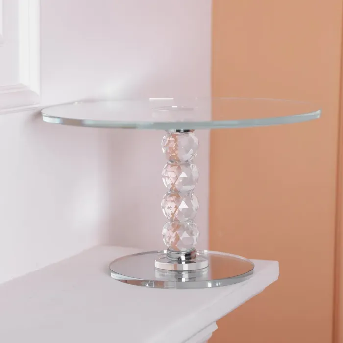 Тортівниця скляна на ніжці 30×19 см см підставка для торта, капкейків прозора (HP-4-79S) - зображення 5