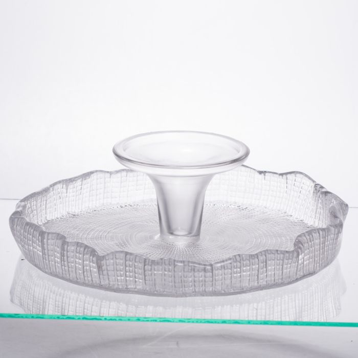 Тортівниця скляна на ніжці прозора Yiwu 64486-54 (64486-54) - изображение 3