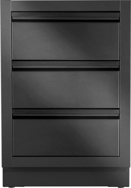 Тумба з двома висувними ящиками 61х61х90 см чорна Oasis Napoleon IM-2DC-MK-1 - зображення 1