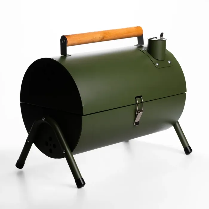 Вугільний гриль двосторонній портативний з решіткою 38x25x35 см зелений BQ-2 (BQ-2) - зображення 4