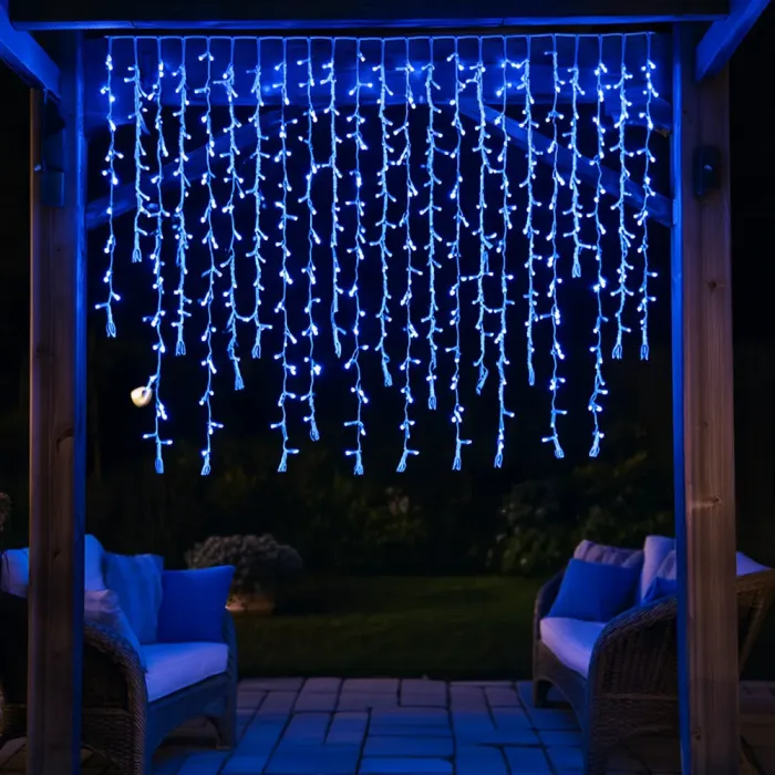 Вулична гірлянда Бахрома 36 м 600 LED білий провід Синій 36MWBL (36MWBL) - изображение 2