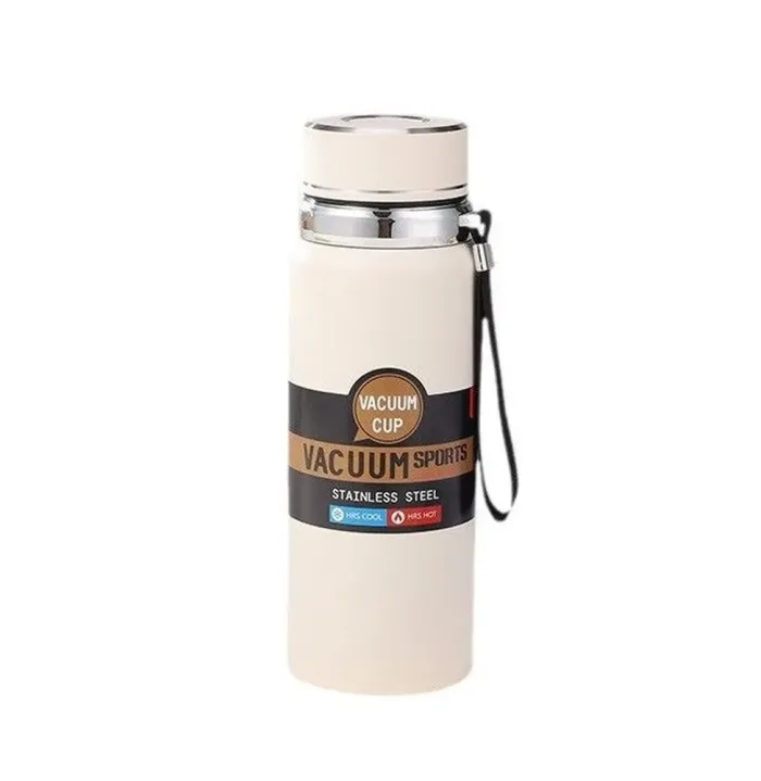 Умный термос Vacuum Sports 1 л с датчиком температуры, ремешком и ситом белый (HP-14-30W) - изображение 1