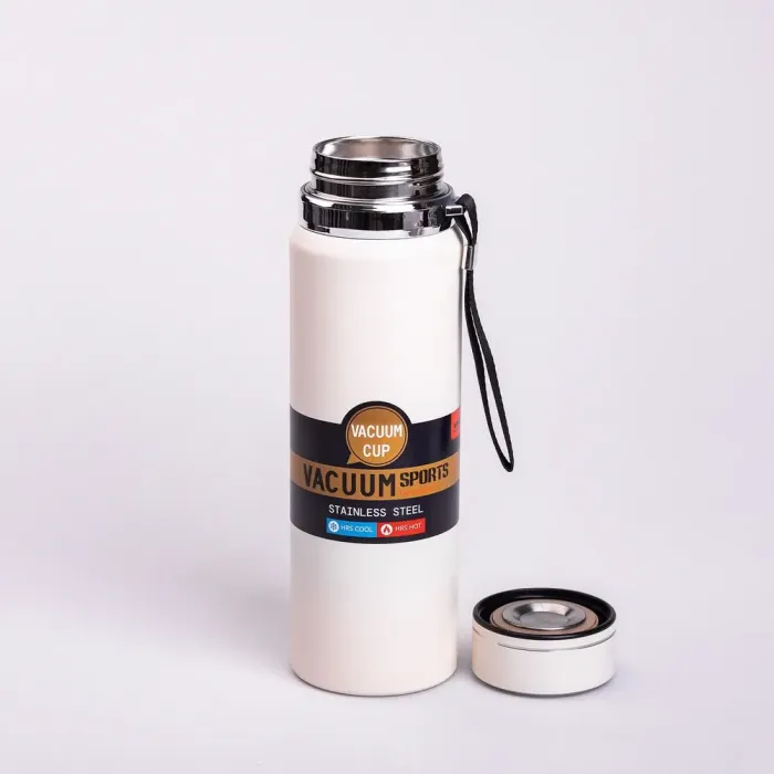 Умный термос Vacuum Sports 1 л с датчиком температуры, ремешком и ситом белый (HP-14-30W) - изображение 5