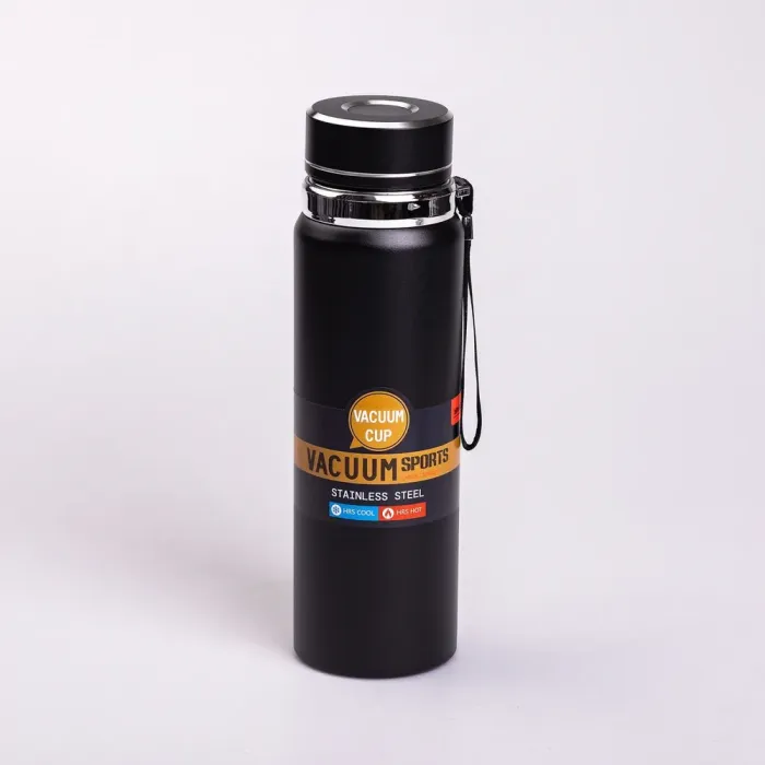 Умный термос Vacuum Sports 1 л с датчиком температуры, ремешком и ситом черный (HP-14-30B) - изображение 2