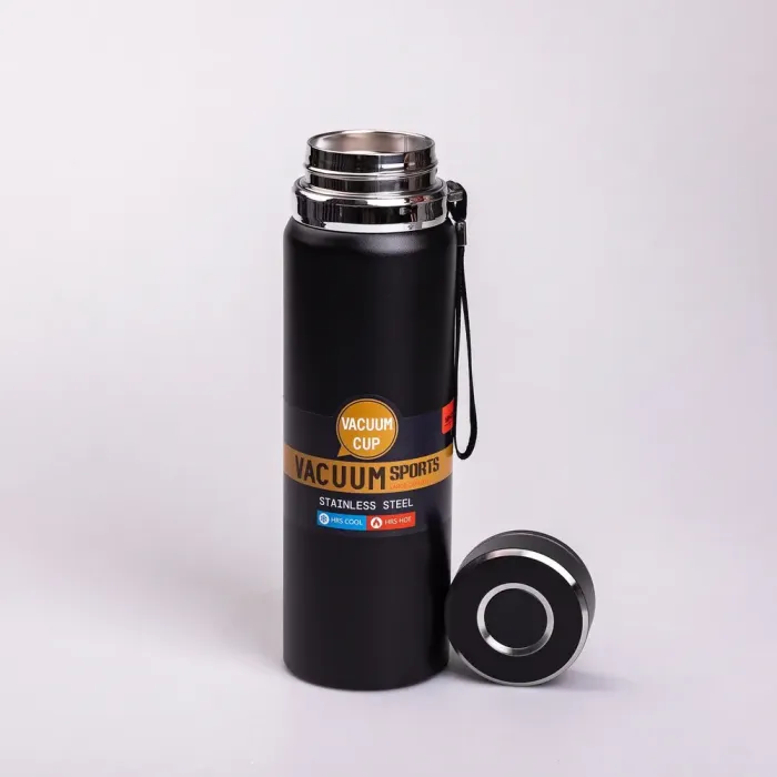 Умный термос Vacuum Sports 1 л с датчиком температуры, ремешком и ситом черный (HP-14-30B) - изображение 4