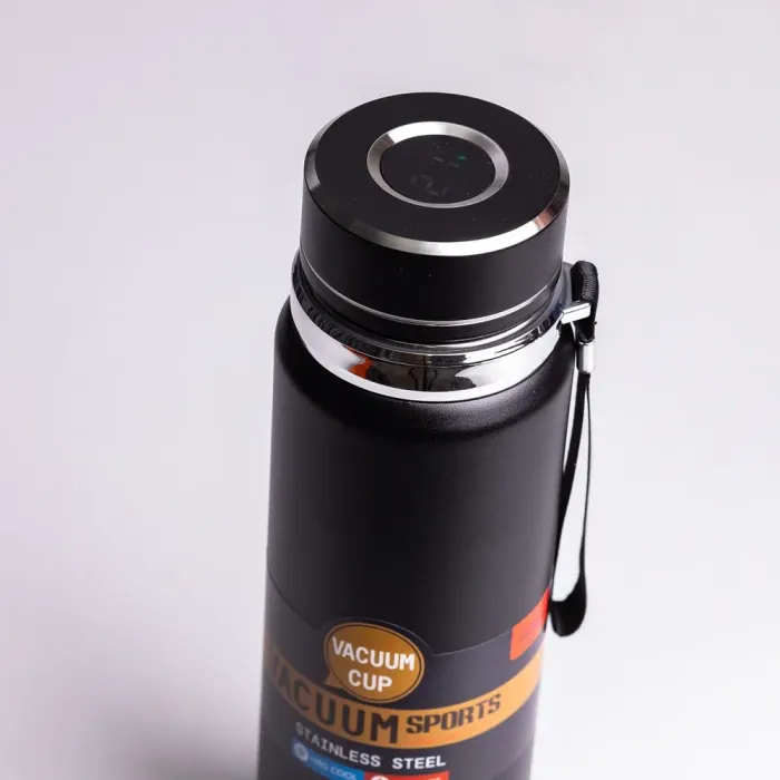 Умный термос Vacuum Sports 1 л с датчиком температуры, ремешком и ситом черный (HP-14-30B) - изображение 5