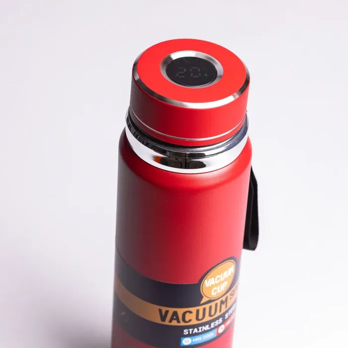 Умный термос Vacuum Sports 1 л с датчиком температуры, ремешком и ситом красный (HP-14-30R) - изображение 5