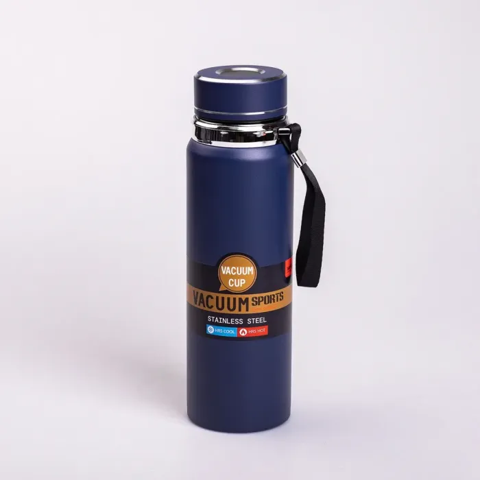 Розумний термос Vacuum Sports 1 л з датчиком температури, ремінцем та ситечком синій (HP-14-30BL) - зображення 2