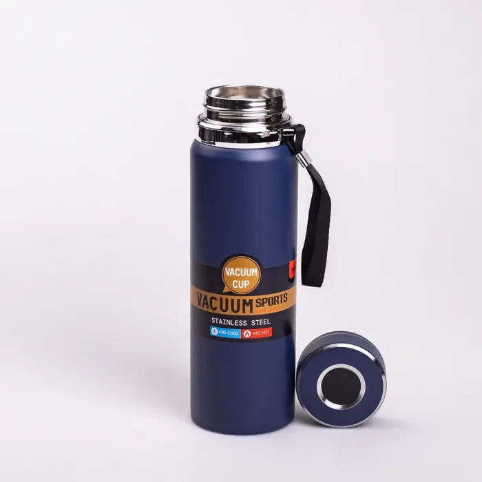 Розумний термос Vacuum Sports 1 л з датчиком температури, ремінцем та ситечком синій (HP-14-30BL) - зображення 5