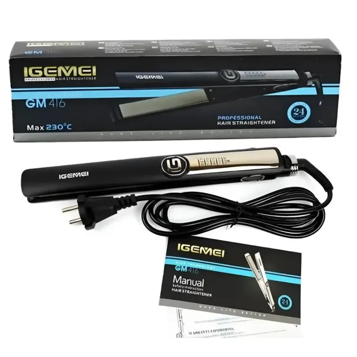 Керамічна праска для волосся 5 режимів до 230 ° C, випрямляч волосся, бігуді GEMEI (HP-GM416B) - зображення 8