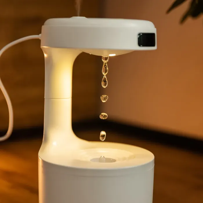 Зволожувач повітря для дому 12×22 см повітрязволожувач для дому портативний 600 мл з таймером Білий (LZ599) - зображення 8