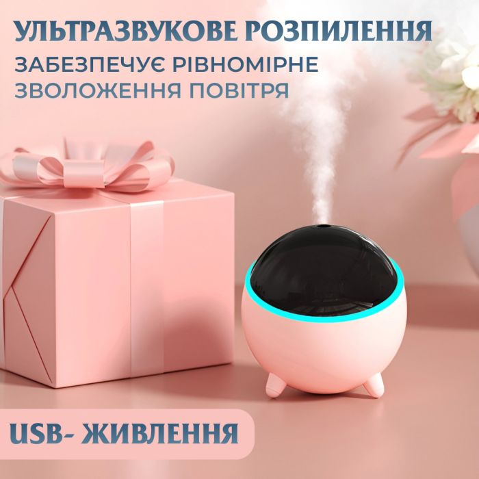 Зволожувач воздуха Lugi 300мл ароматизация подсветка USB компактный, воздухоувлажнитель очиститель портативный (HPBH16985P) - изображение 5