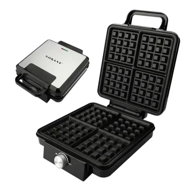 Вафельниця на 4 бельгійських  вафлі з антипригарним покриттям Sokany SK-08031 (SK-08031) - изображение 1