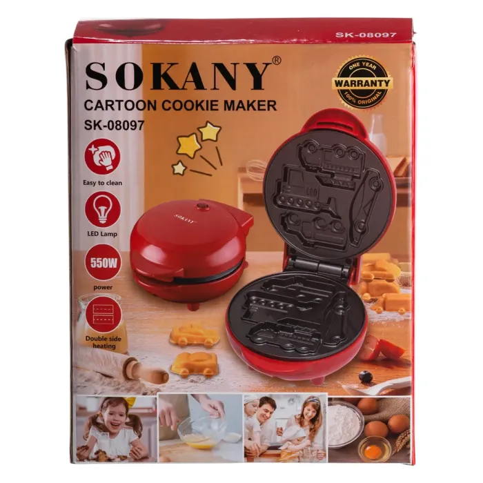 Вафельниця для вафель у вигляді машинок 550 Вт антипригарне покриття Sokany SK-08097 (SK-08097) - изображение 9