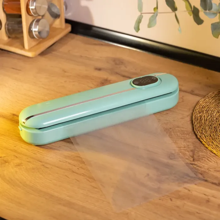 Вакууматор побутовий для сухих і вологих продуктів 300 Вт вакуумний пакувальник з пакетами Бірюзовий (HP-11-3) - зображення 9