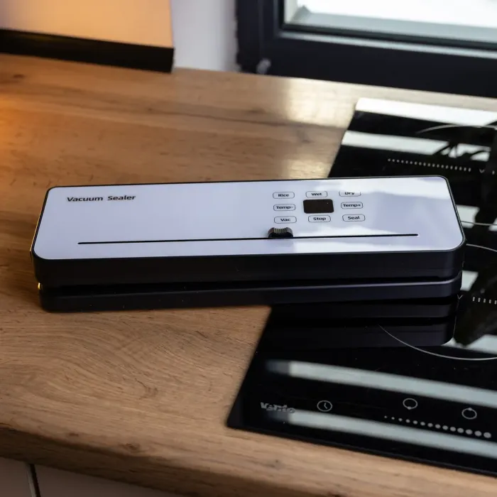 Вакууматор побутовий сенсорний для сухих і вологих продуктів 120 Вт із вбудованим різаком пакувальник вакуумний Білий HP-11-29W (HP-11-29W) - зображення 9