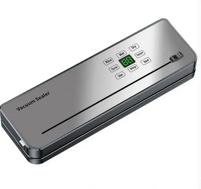 Вакууматор побутовий сенсорний для сухих і вологих продуктів 120 Вт із вбудованим різаком пакувальник вакуумний Сріблястий HP-11-29G (HP-11-29G) - зображення 1
