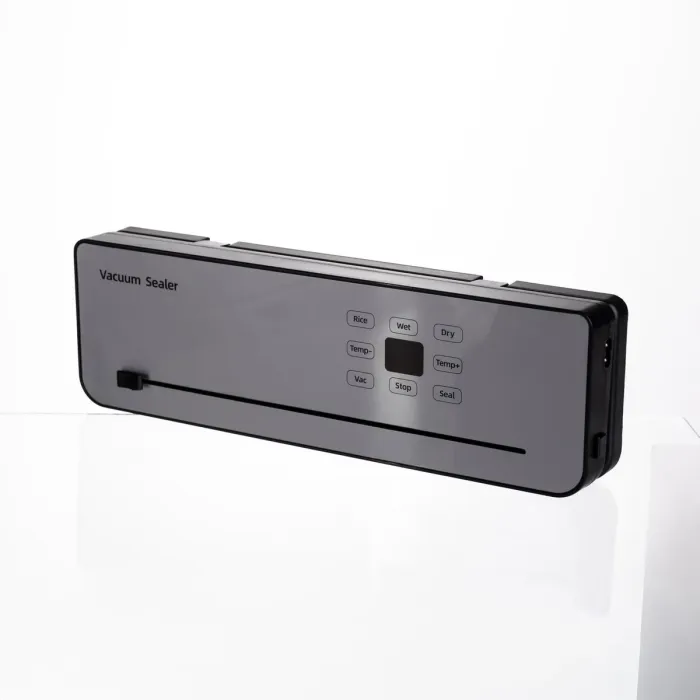 Вакууматор побутовий сенсорний для сухих і вологих продуктів 120 Вт із вбудованим різаком пакувальник вакуумний Сріблястий HP-11-29G (HP-11-29G) - зображення 2