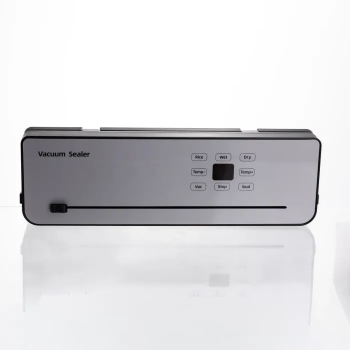 Вакууматор побутовий сенсорний для сухих і вологих продуктів 120 Вт із вбудованим різаком пакувальник вакуумний Сріблястий HP-11-29G (HP-11-29G) - зображення 3