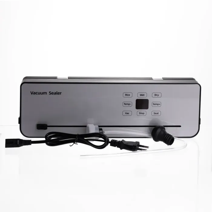 Вакууматор побутовий сенсорний для сухих і вологих продуктів 120 Вт із вбудованим різаком пакувальник вакуумний Сріблястий HP-11-29G (HP-11-29G) - зображення 4