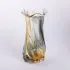 Ваза декоративна 26 см для квітів скляна фігурна ваза з кольорового скла 1.2 л Жовто-сіра (HP-9-11)