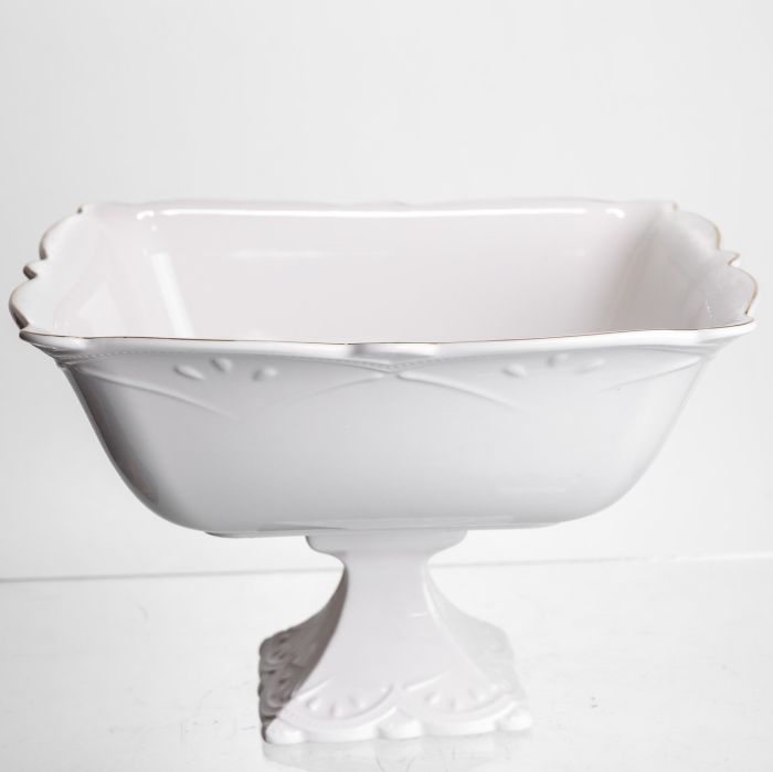 Ваза для фруктів на ніжці порцелянова Pearl 26,5*26,5 см Yiwu 120-YH-HG052 (120-YH-HG052) - изображение 1