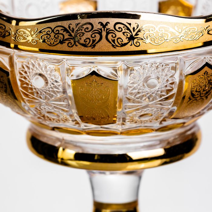 Ваза для фруктів скляна Bohemia Gold 26 см Yiwu HP-34-137 (HP-34-137) - изображение 3