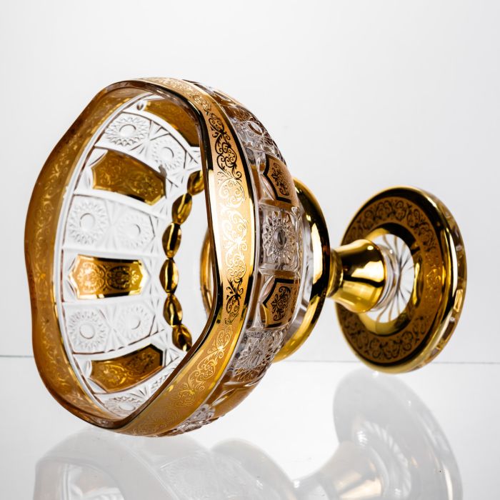 Ваза для фруктів скляна Bohemia Gold 26 см Yiwu HP-34-137 (HP-34-137) - изображение 5