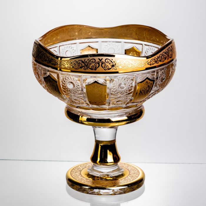 Ваза для фруктів скляна Bohemia Gold 26 см Yiwu HP-34-137 (HP-34-137) - изображение 7
