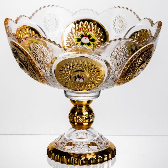 Ваза для фруктів скляна Gold Glass 22 см Yiwu HP-34-140 (HP-34-140) - зображення 1