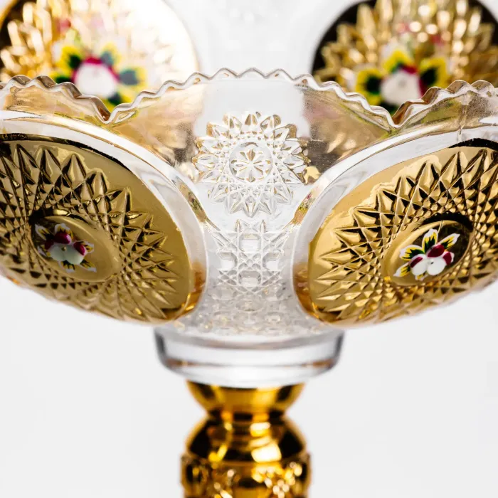 Ваза для фруктів скляна Gold Glass 22 см Yiwu HP-34-140 (HP-34-140) - зображення 3