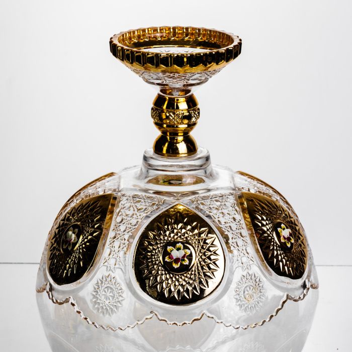 Ваза для фруктів скляна Gold Glass 22 см Yiwu HP-34-140 (HP-34-140) - изображение 6