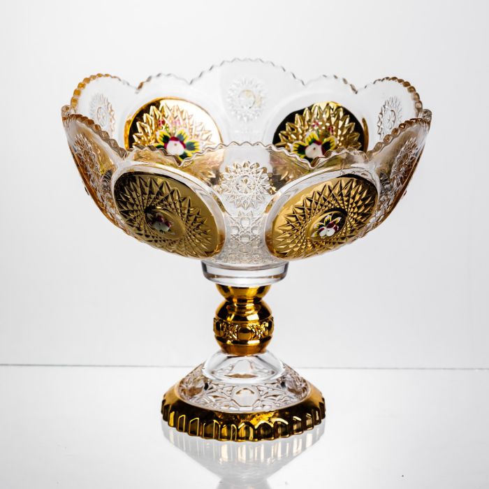 Ваза для фруктів скляна Gold Glass 22 см Yiwu HP-34-140 (HP-34-140) - изображение 7