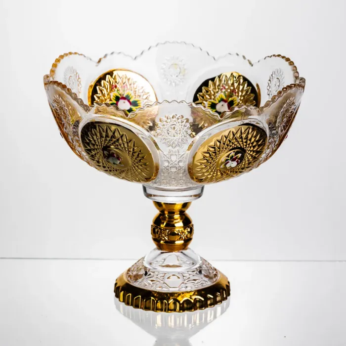 Ваза для фруктів скляна Gold Glass 22 см Yiwu HP-34-140 (HP-34-140) - зображення 7