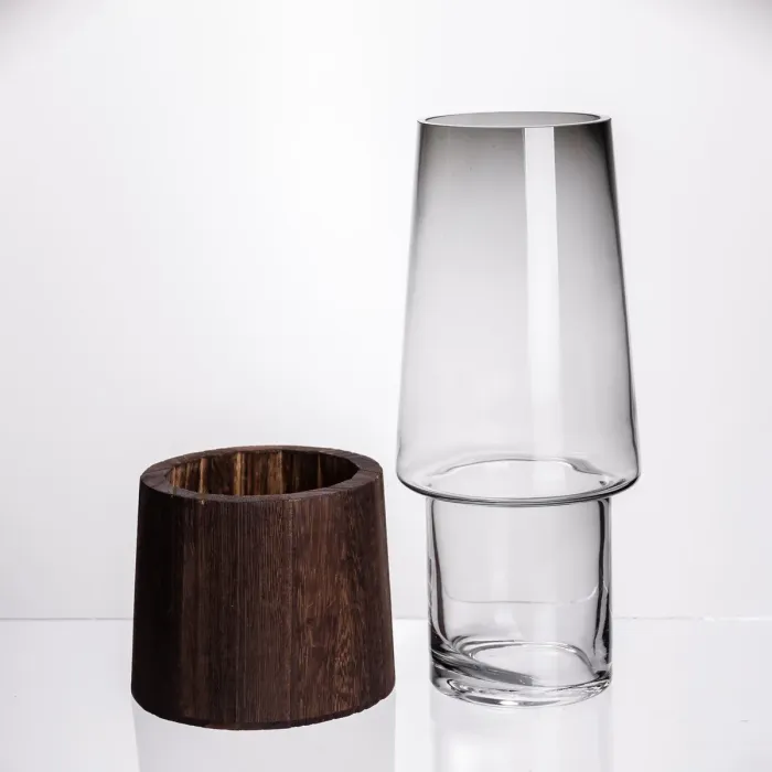 Ваза для квітів кругла скляна 29 (см) декоративна ваза 2 (л) із товстого скла HP-19-161-1 (HP-19-161-1) - зображення 2