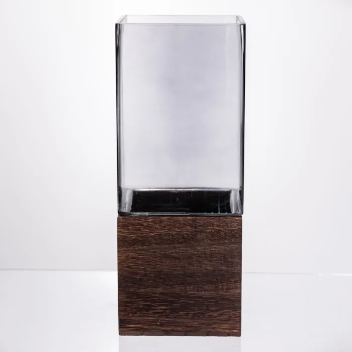 Ваза для квітів кругла скляна, декоративна прозора ваза з товстого скла HP-19-160-5 (HP-19-160-5) - зображення 2