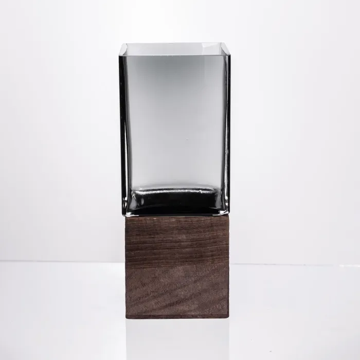 Ваза для квітів квадратная скляна 10×10×25 (см) декоративна ваза 1.5 (л) із товстого скла HP-19-160-3 (HP-19-160-3) - зображення 3